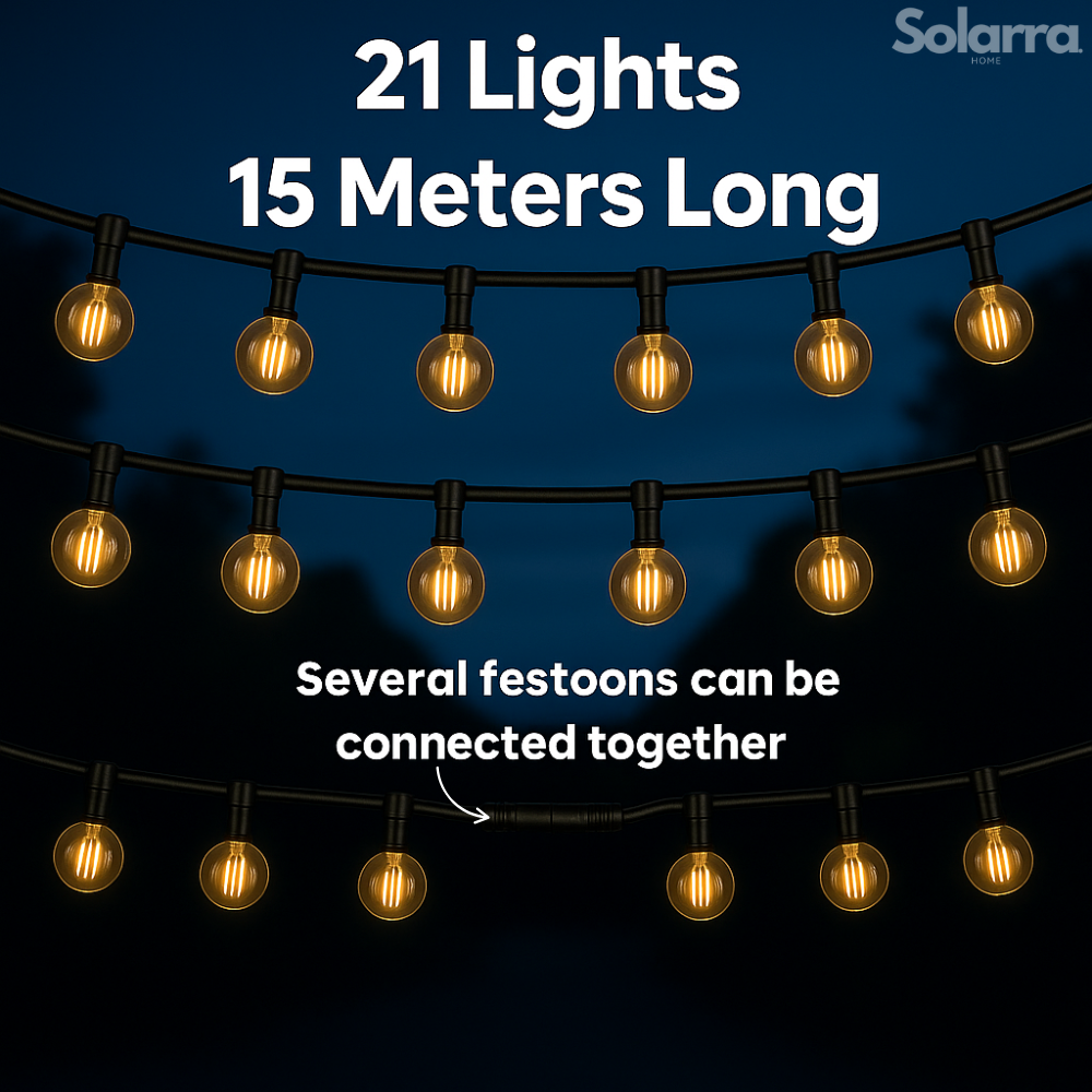 GardenGlow™ Solar Festoon Lights
