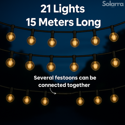 GardenGlow™ Solar Festoon Lights