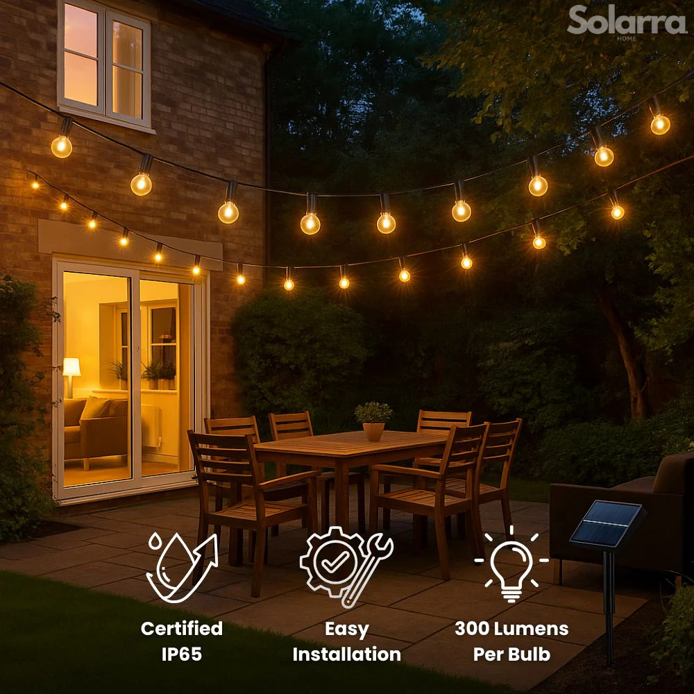 GardenGlow™ Solar Festoon Lights